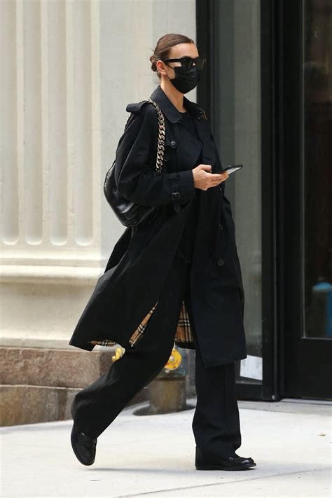 irina shayk burberry coats|Irina Shayk models a coat with a HUGE Burberry logo on the back.